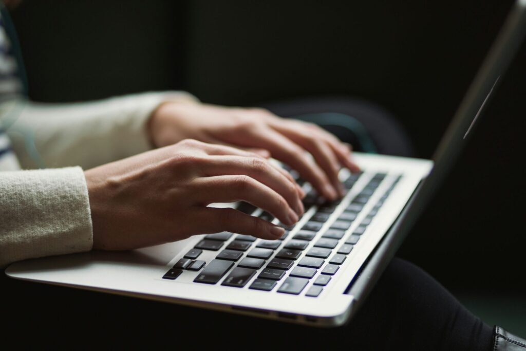 a person using a laptop